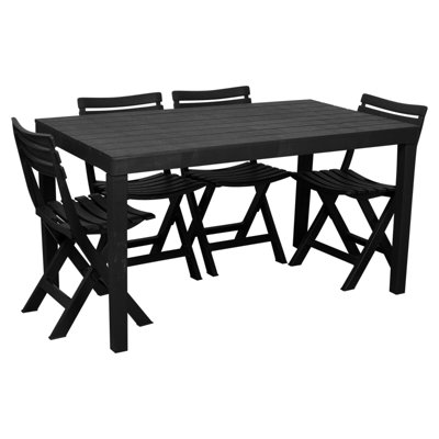 Hollen 4 - Person Patio Dining Set Square Table