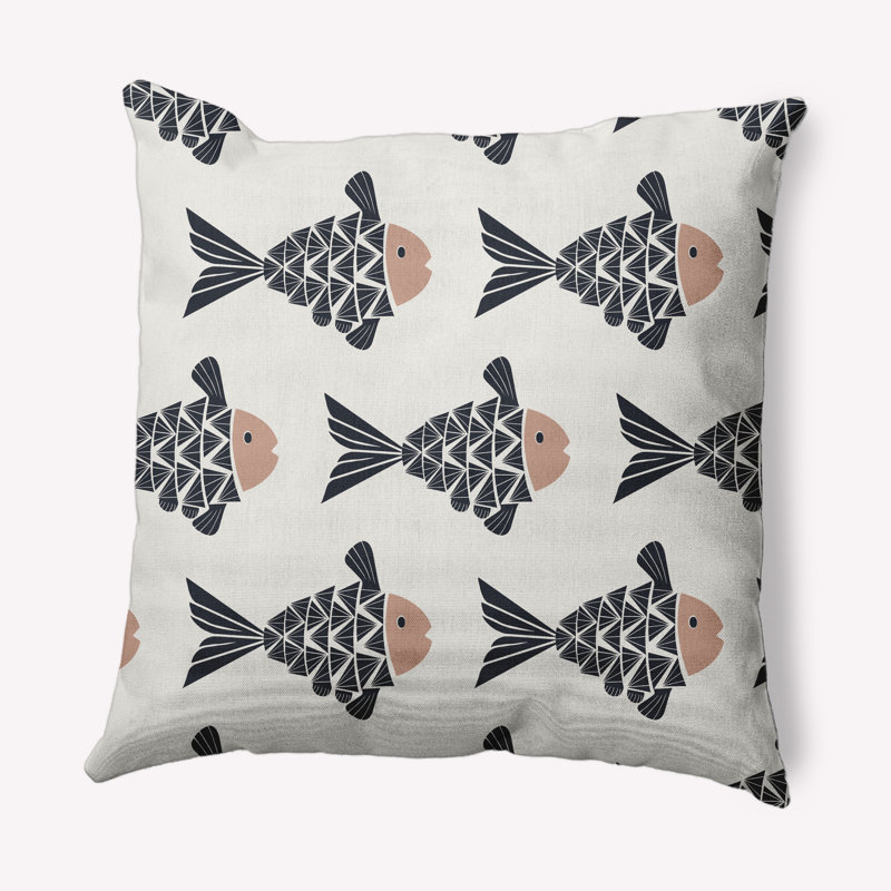  Housse de coussin et insert Fish Tales PAN426, Mauve, 16 po x 16 po