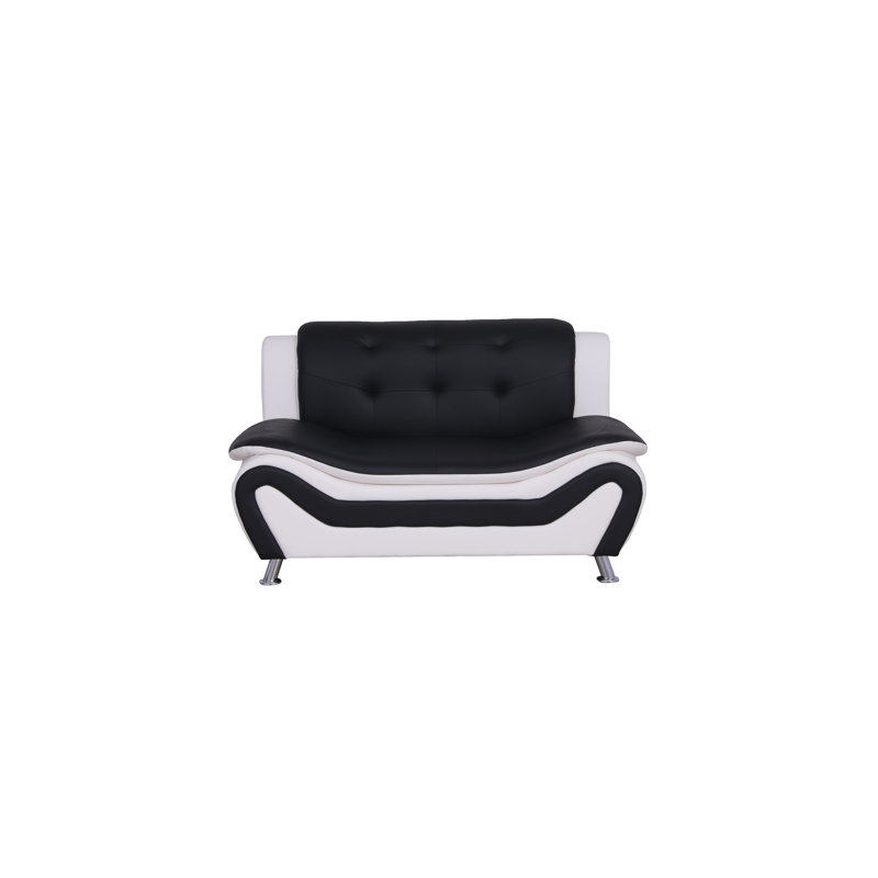 Canapé convertible Uhome 3 pièces Puma, Similicuir blanc / noir