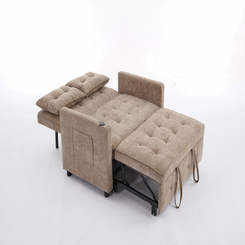 Canapé-lit convertible 3 en 1 Sleeper Chair, Chameau