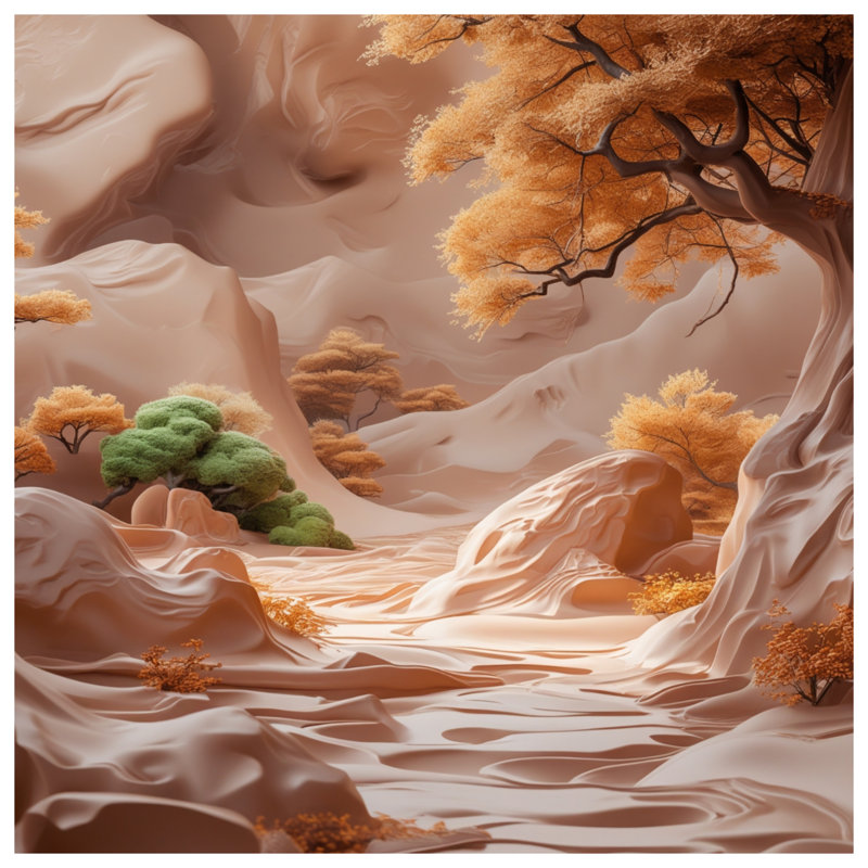 Coussins décoratifs à motif de paysage d'automne surréel, 20 x 20 pouces