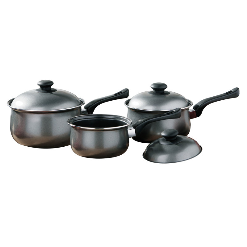 6 - Piece Non-Stick Carbon Steel Cookware Set, Silver