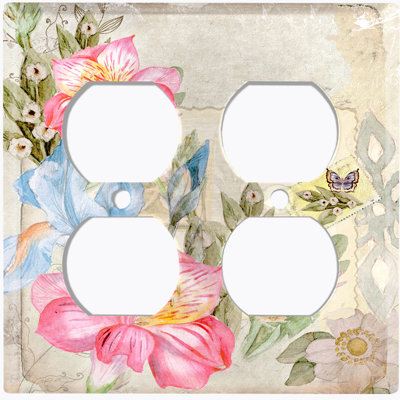 Plaque murale en forme de bougie fleurs