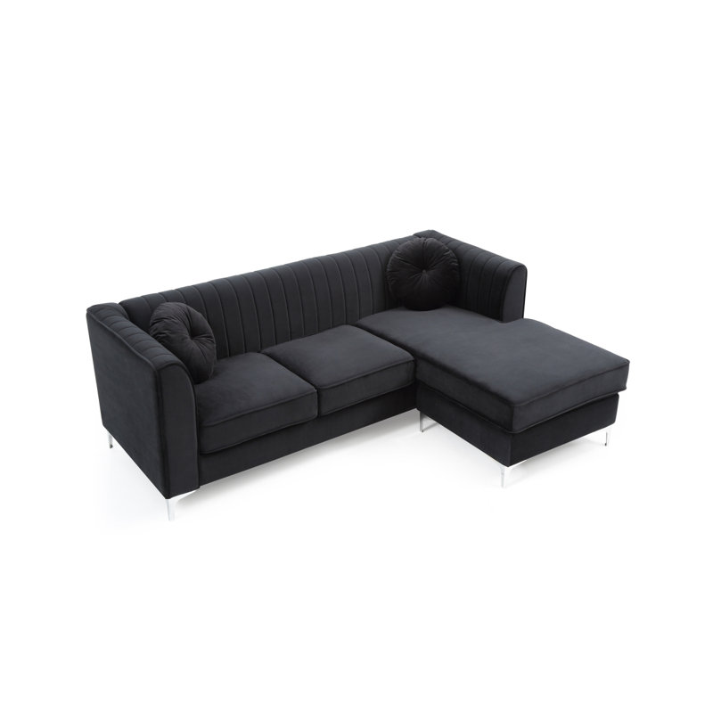 Canapé 3 pièces Modern Canapé Glory Furniture Delray, Noir