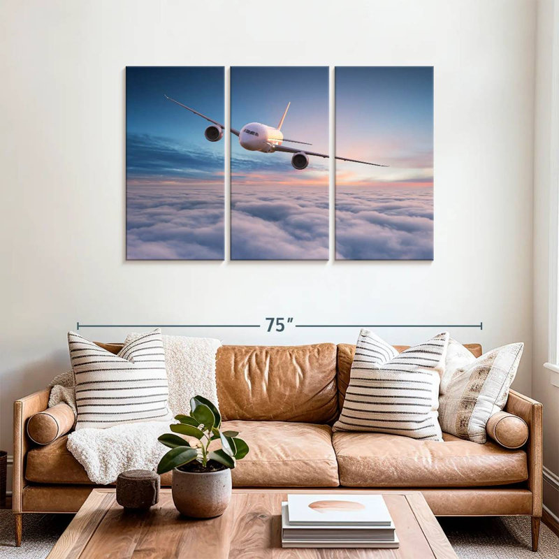 Mehar Approaching Airplane, 36" H x 57" W