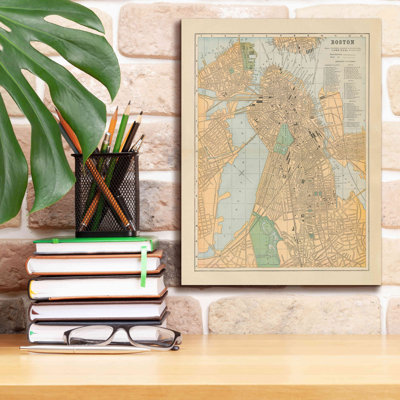 Epic Graffiti «Boston Map» par Wild Apple Portfolio - Boston Map par Wild Apple Portfolio - reproduction d'art sur toile tendue