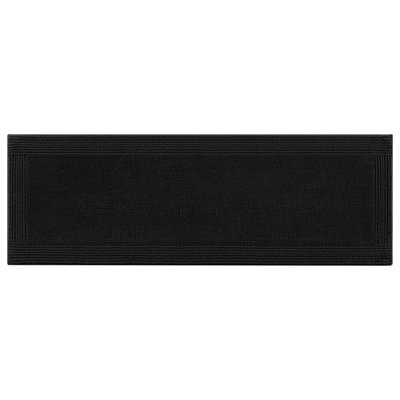 1 tapis de salle de bain réversible 100% coton noir 3000 g / m² 24X72 "- aspect lavable, lavable à la machine