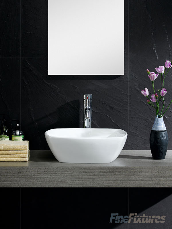 Modern Ceramic Square Vessel Bathroom Sink