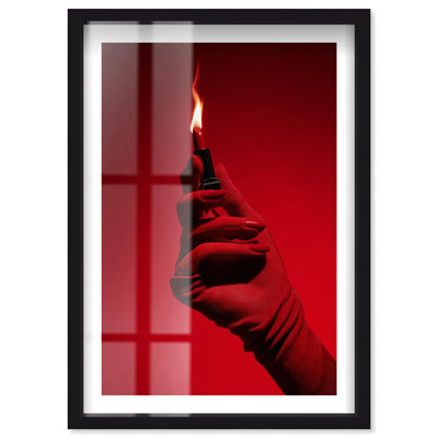 Dangerous Beauty Shadowbox Print Glam Wall Decor by Notoriart, Black Frame, 25 x 37