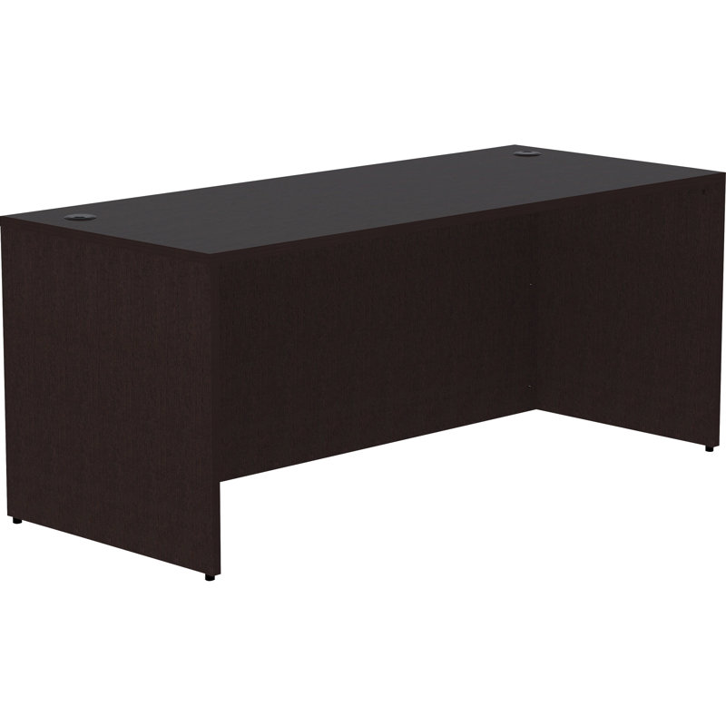 Espresso Laminate Rectangular Desk with Metal Connections