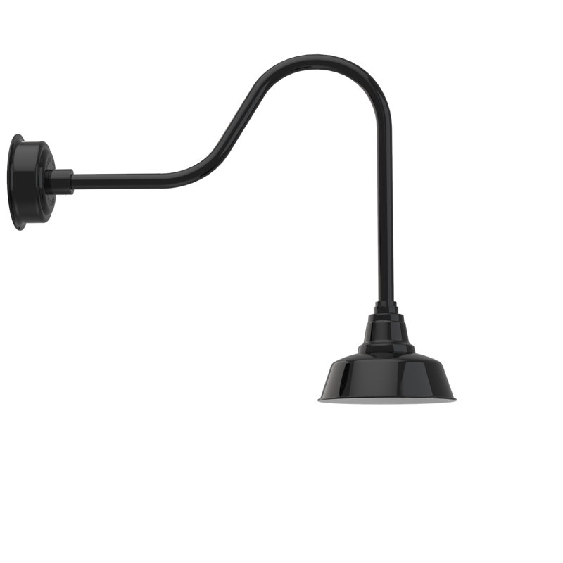 Luminaire de grange d'extérieur Vandervliet, H 25,62 po x l 10 po x P 30 po, Noir