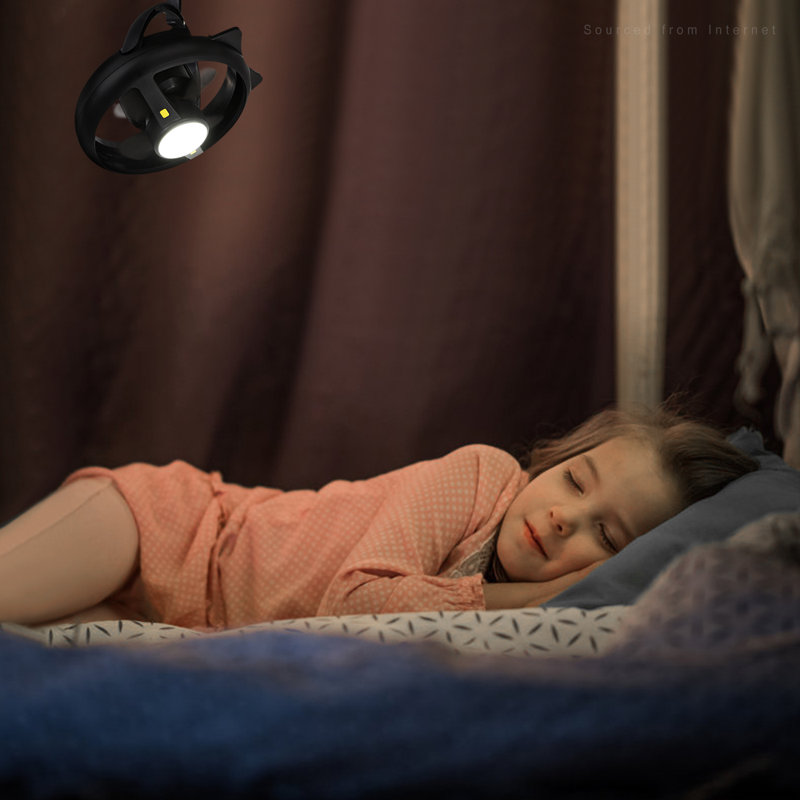 Lumière de camping rechargeable à DEL avec ventilateur à vitesse réglable, ventilateur de camping alimenté par batterie USB 4400Mah