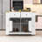 Kitchen Island with Drop Leaf,Power Outlet and 5 Side Racks-1066313934
