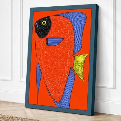 Cheerful Geometric Fish Modern - Print