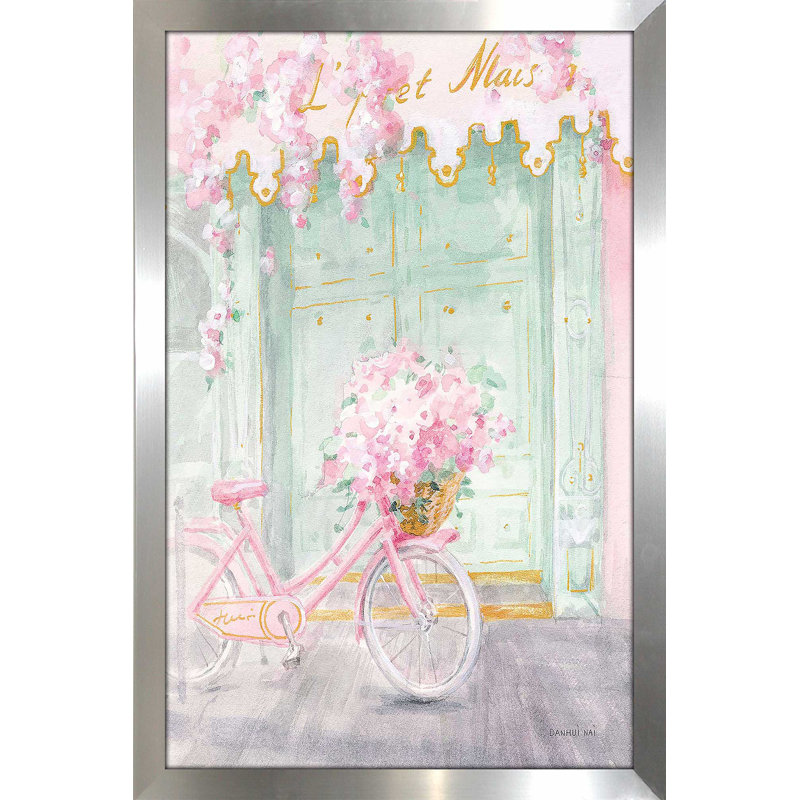 «Pastel Paris I» par Danhui Nai - Peinture, Encadrement argenté, H 49,5 po x l 33,5 po x P 1 po