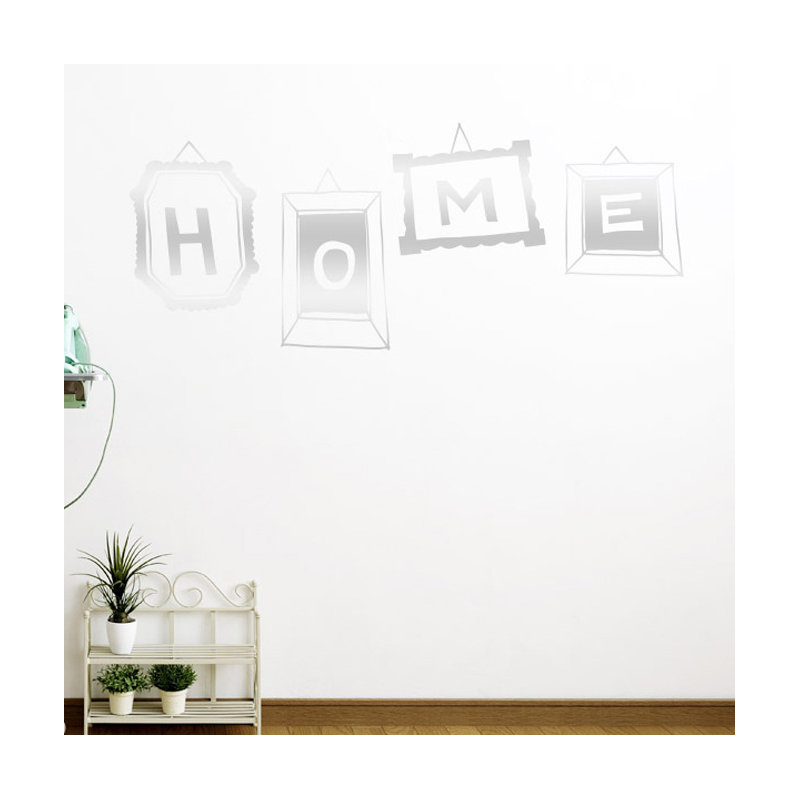 Wall Decal, Shiny Silver, Medium