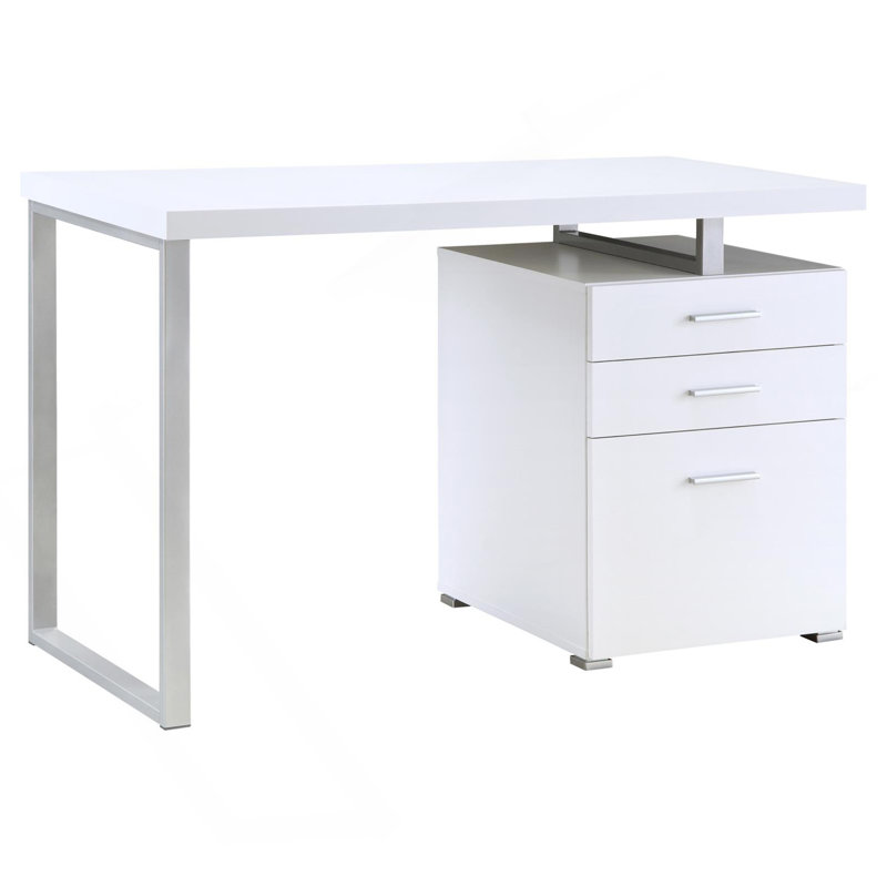 Bureau réversible à 3 tiroirs, Blanc