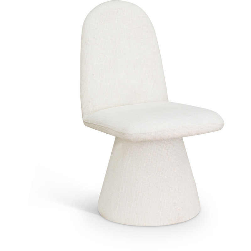 Chaise rembourrée Dunia, Tissu crème en polyester