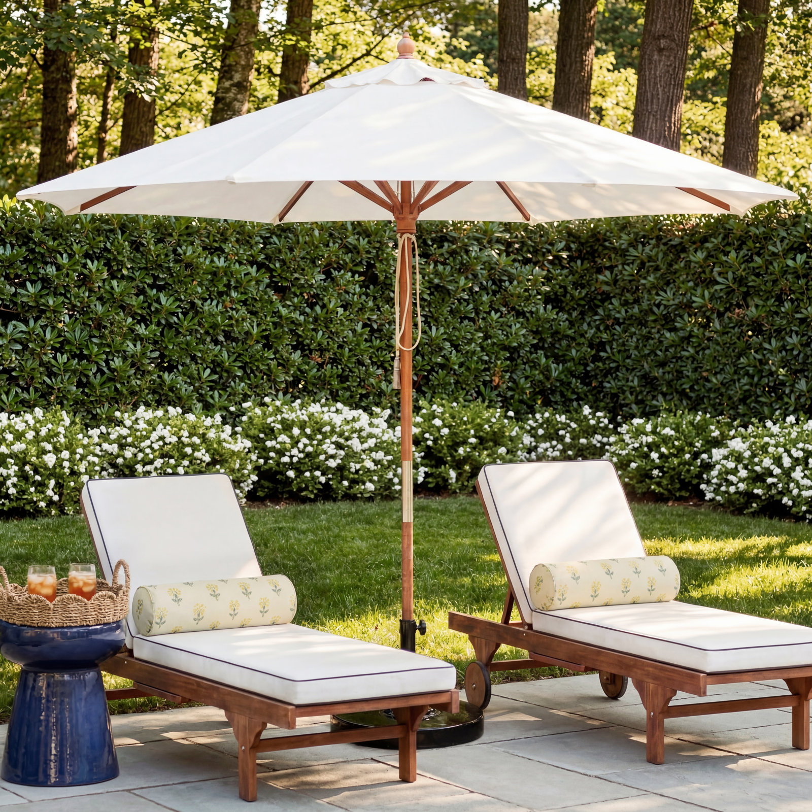 Aldan 9' Market Umbrella, Ivory
