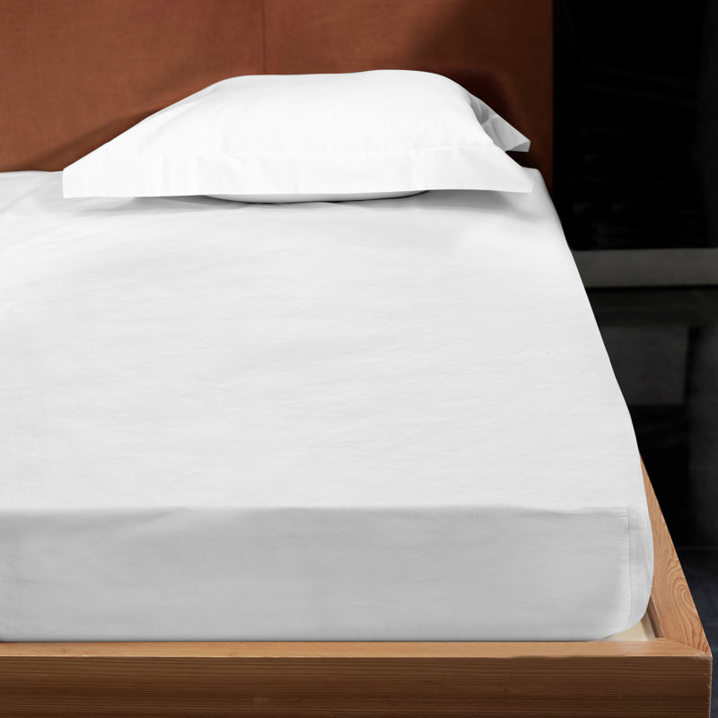 Viola Sateen Fitted Sheet, Queen Fitted Sheet, White