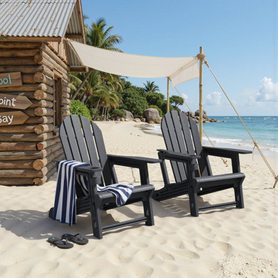 Outdoor HDPE Adirondack Chair With Tool-Free Assembly