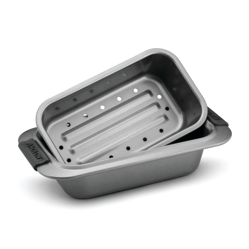 Anolon Advanced Bakeware Nonstick Loaf / Meatloaf / Bread Pans, 2-Piece, Gray