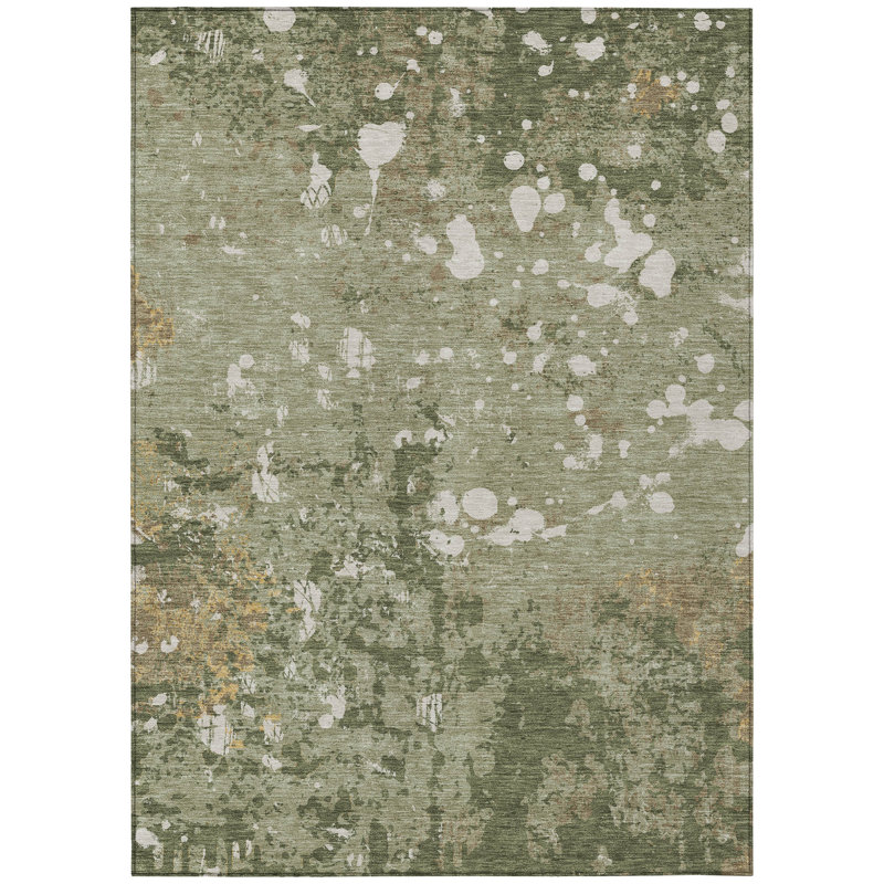 Machine Washable Indoor/Outdoor Chantille ACN2679 Abstract Rug, 9' x 12', Sage