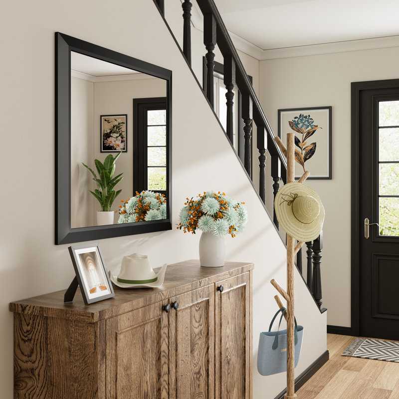 Modern & Contemporary Beveled Metal Framed Rectangular/Square Bathroom Vanity Mirrors with HD Tempered Glass, 40" x 36"