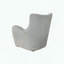Fauteuil d'appoint pivotant transitionnel, tissu en polyester et finition grise