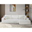 Canapé modulaire convertible Cozyform en velours côtelé doux, canapé confortable moderne avec rembourrage en mousse, canapé-lit modulaire confortable pour le salon, la chambre à coucher, sans assemblage requis, ivoire - orienté vers la droite-704244020-704244021