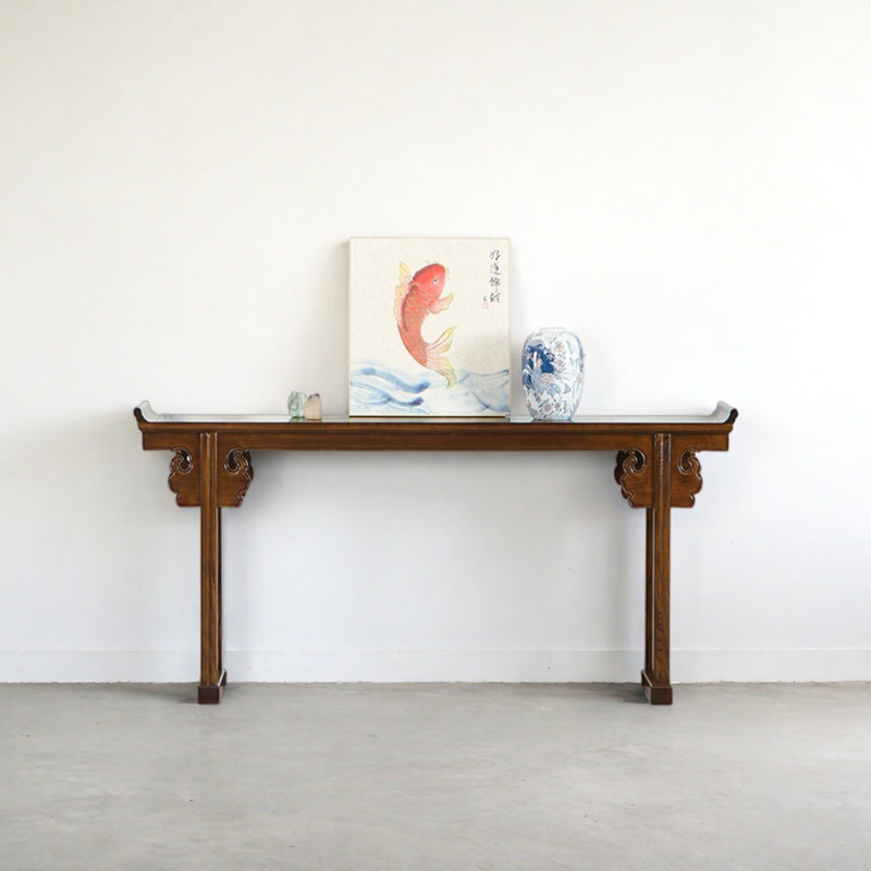 Retro Classical Minimalist Console Table, 37.4" H x 70.87" W x 15.75" D