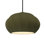 Radiance - Luminaire suspendu ovale 1 lumière cannelé - Vert mat - Chrome poli - Ampoule remplaçable - Cordon noir