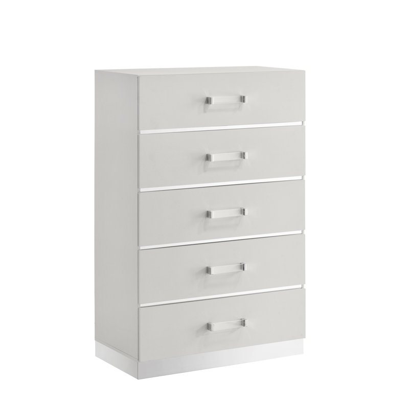 Alyviah Wood Vertical Chests, White