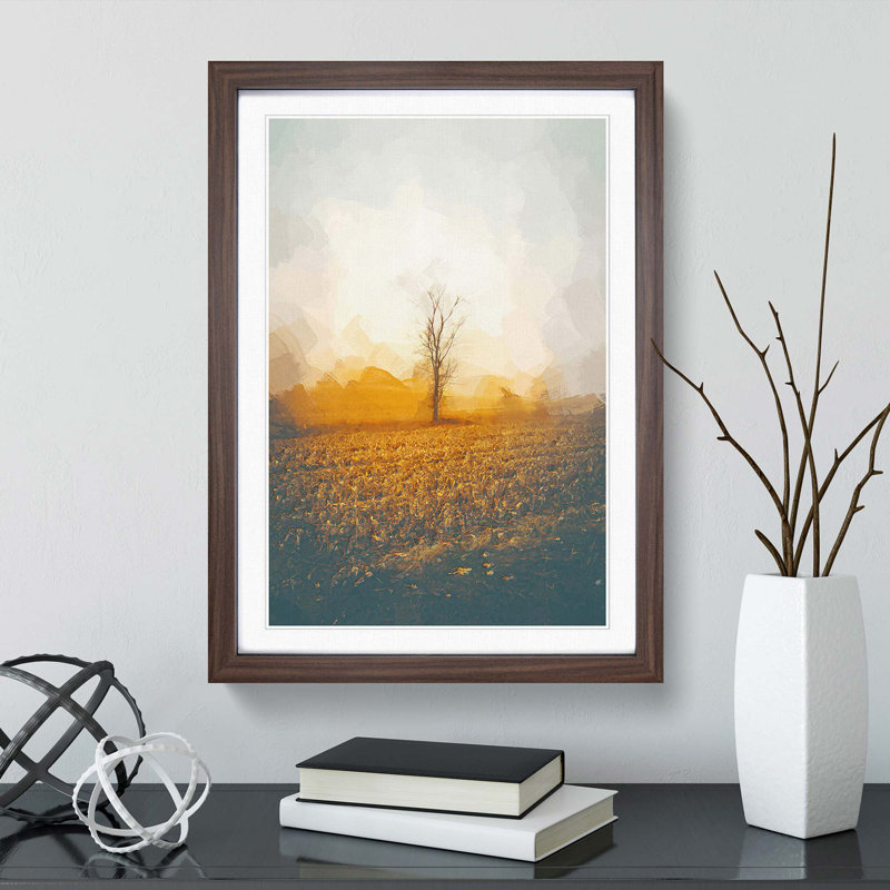Summer Tree in Abstract - Framed Print, 48cm H x 36cm W x 2cm D, Walnut Framed