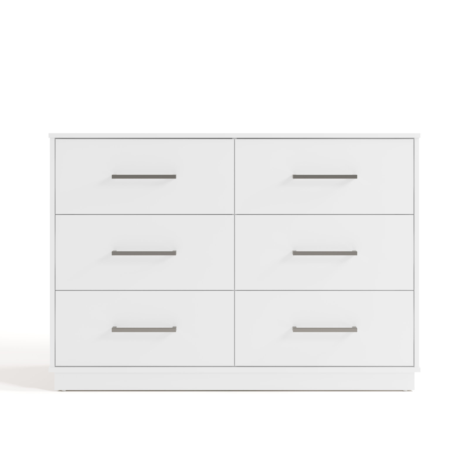 Essentials 6 Drawer Double Dresser, White