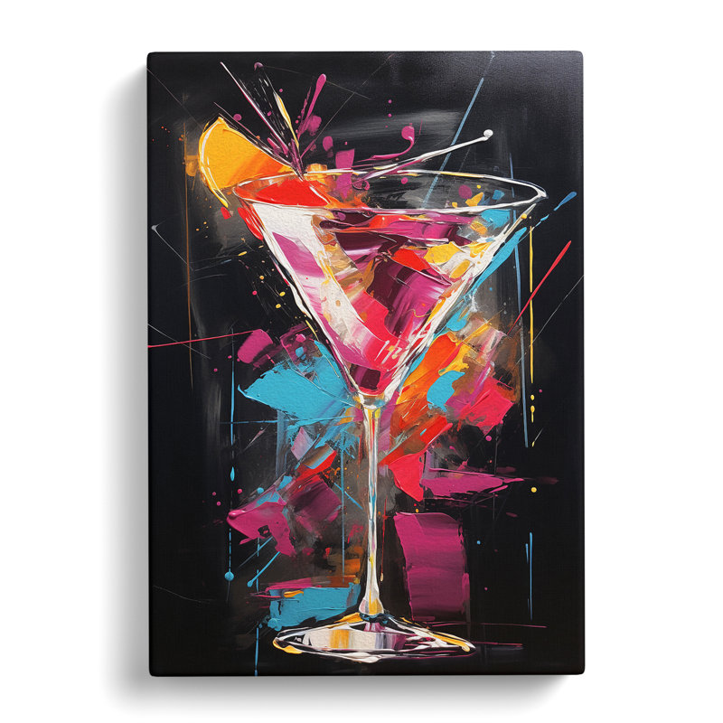 Cocktail Gestural Art - Print, 60cm H x 40cm W x 3cm D