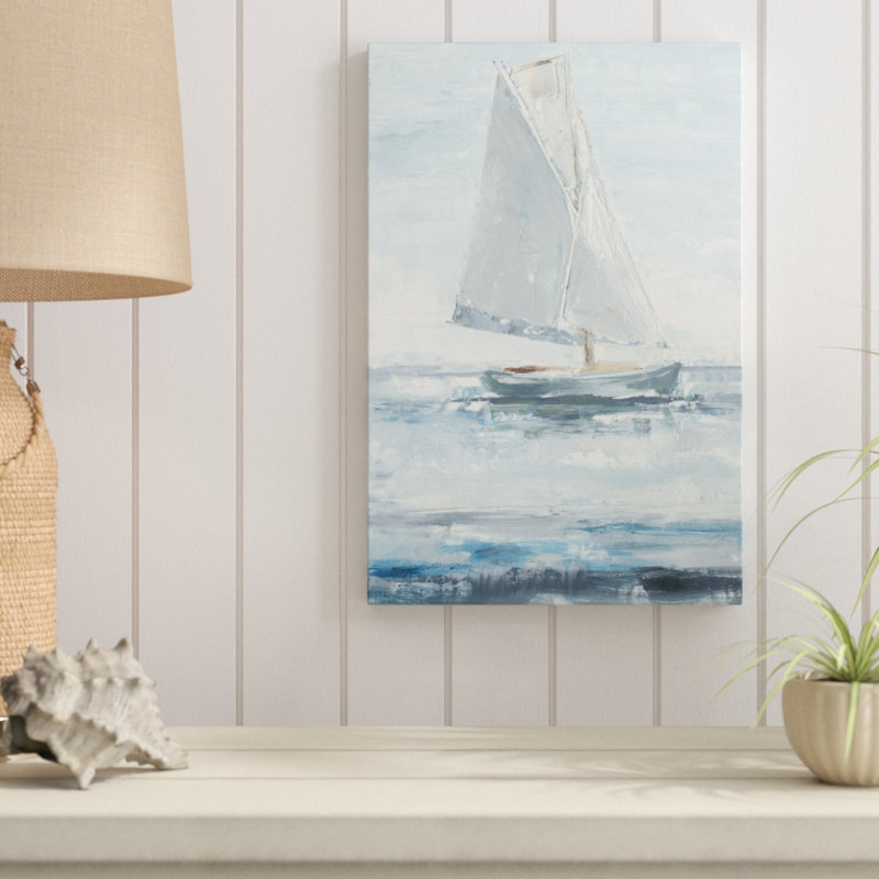 "Sailor Delight I", peinture sur toile, H 18 po x l 12 po, Toile encadrée noire, Non