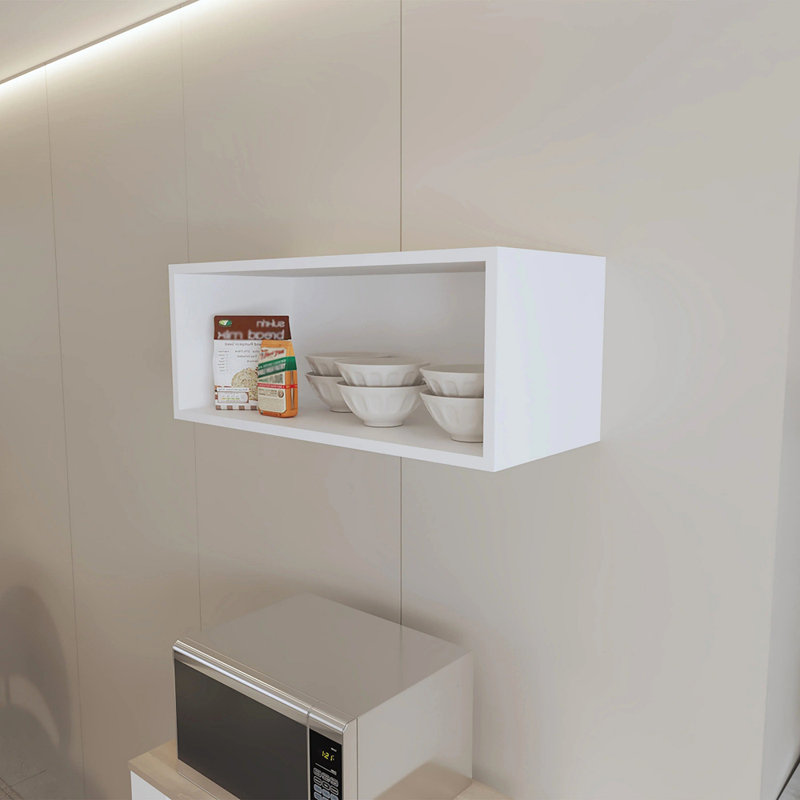 Armoire murale Rock avec rangement ouvert, Blanc