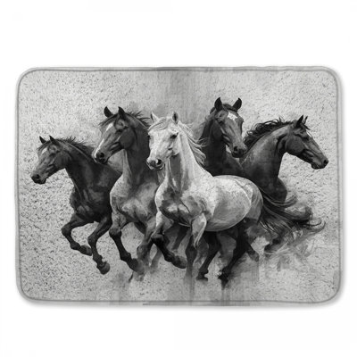 Group Of Running Horses Bath Mat