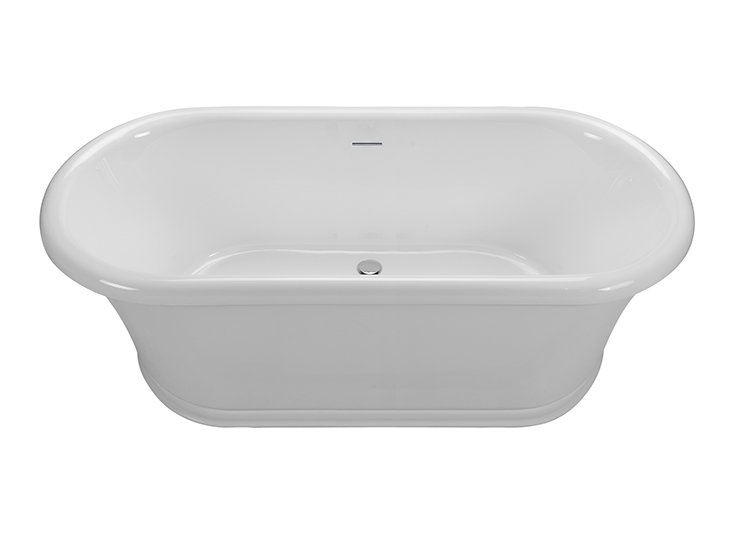 Laney 4 72" Freestanding Air Bathtub, Matte White, DoloMatte, 23.5" H x 65" W x 33.75" D