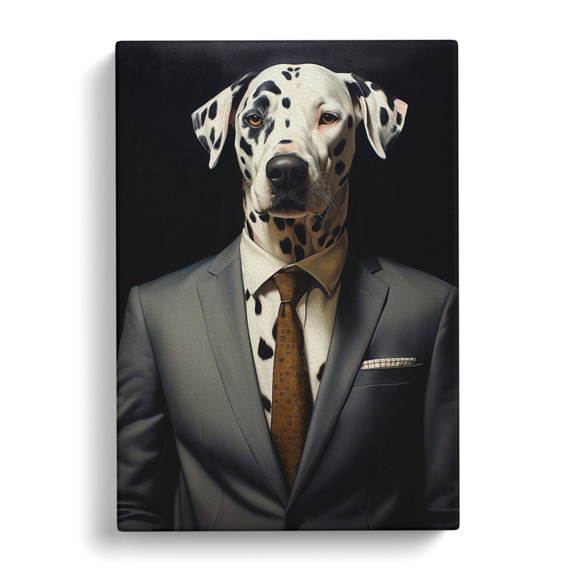 Dalmation In A Suit No.4 - Print on Canvas, 60cm H x 40cm W x 3cm D