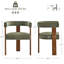 Chaise de salle à manger cylindrique en chenille de style milieu du siècle avec structure en noyer (ensemble de 6)-353656103-450624626