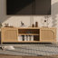 Bamboo TV Cabinet with 2 Doors & Open Shelf for TVs up to 70"
