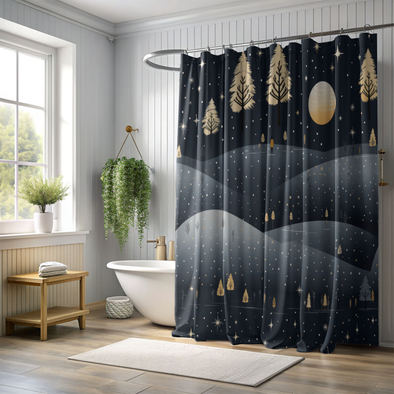 Rideau de douche Festive Eve, H 74 po x l 71 po