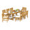 10 Seats 11 Pcs Grade-A Teak Wood Dining Set: 94" Double Extension Mas Rectangle Trestle Leg  Table And 10 Devon Chairs (2 Arm & 8 Armless Chairs) #11DV2102