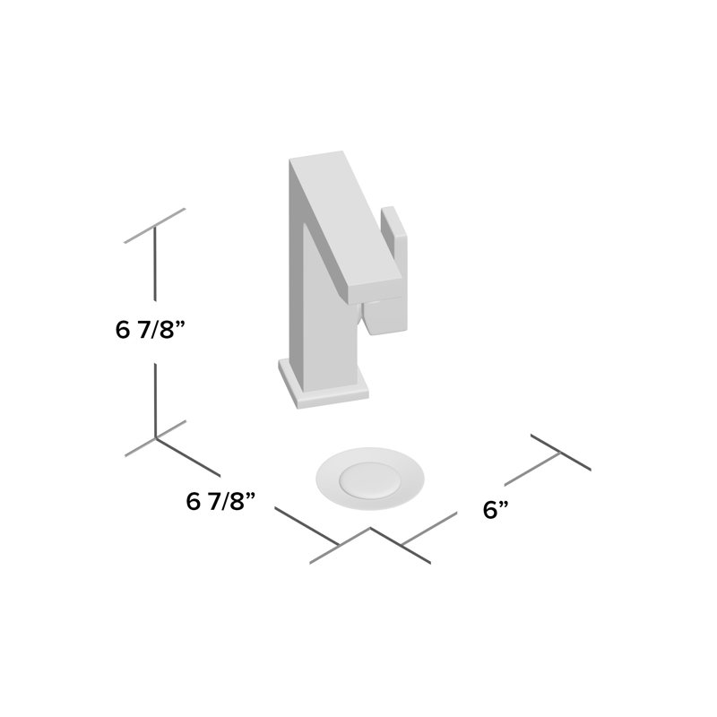 Polished Chrome Modern Single-Hole Bathroom Faucet with Drain Assembly
