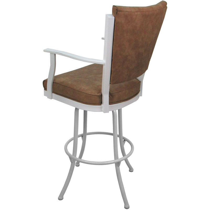 Tabouret pivotant en métal Mayka, Blanc