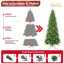 Arbre de Noël mince de 4 pi - 424 pointes, branches en PE + PVC, conception à charnières pour une installation facile, support en métal stable - idéal pour les coins et les petits espaces-1681896012