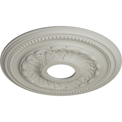 Médaillon de plafond Endurathane Galway, P 15 3/4 po x P 3 1/4 po x P 1 po (convient aux auvents jusqu'à 3 1/4 po), pot peint à la main de finition crème
