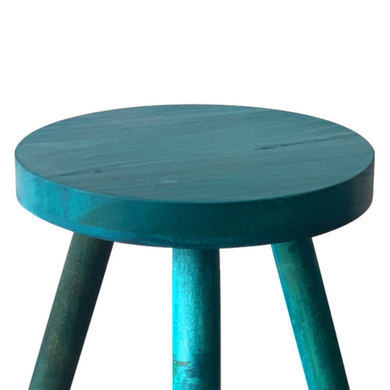 Table d'appoint moderne en bois franc massif fabriquée à la main, Bleu sarcelle